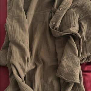 H&M Olive Button Down Shirt